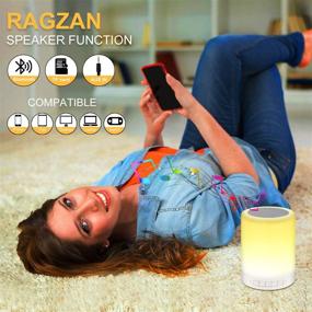 img 1 attached to 🎵 RAGZAN Touch Control Bedside Lamp with Bluetooth Speaker-Colors: Perfect Smart Table Lamp for Parties and Rooms. Ideal Gift for Kids, Men, and Women.