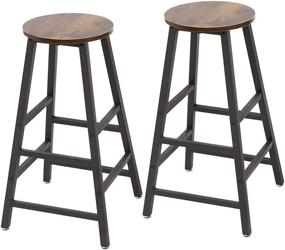 img 4 attached to 🪑 AZL1 Life Concept Pub Height Bar Stools Set of 2 - Stylish 27.7" Pub Dining Height Stools Bistro Black Table Chairs