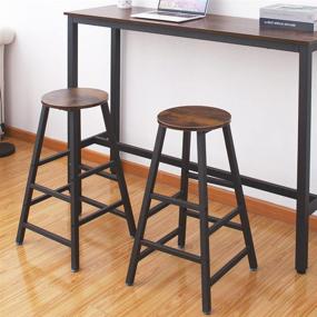 img 2 attached to 🪑 AZL1 Life Concept Pub Height Bar Stools Set of 2 - Stylish 27.7" Pub Dining Height Stools Bistro Black Table Chairs