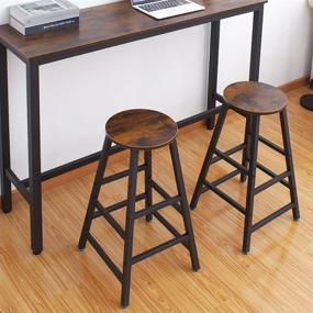 img 3 attached to 🪑 AZL1 Life Concept Pub Height Bar Stools Set of 2 - Stylish 27.7" Pub Dining Height Stools Bistro Black Table Chairs