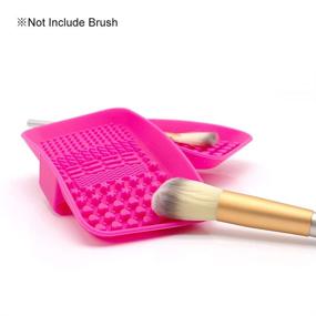 img 1 attached to 💄 KINGZHUO Portable Makeup Brush Cleaner Pad - Cosmetic Brush Cleaning Mat for Effective Washing and Scrubbing - Brush Cleansing Pad for Makeup Cleaning