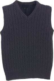 img 3 attached to Gioberti V Neck Cable Sweater Black