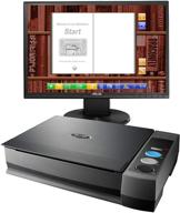 plustek book scanner opticbook 3800l with ebookscan software - fast scan speed, auto crop & rotate, 6mm book edge design, convert to epub/pdf/searchable pdf/word/tiff/excel, compatible with windows 7/8/10 logo