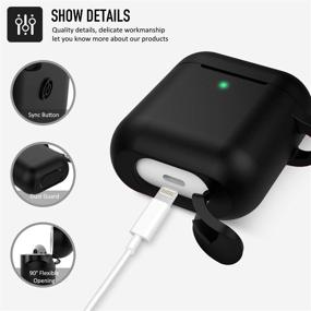 img 1 attached to 🖤 Premium Black Coffea Silicone Case with Keychain for Apple AirPods 2 - Ultimate Protection+