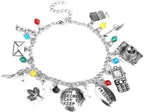 img 2 attached to SEO-Optimized: Pretty Little Liars 10 Logo Charms Bracelet with Lobster Clasp - Blue Heron - Includes Gift Box