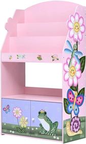 img 4 attached to 🌈 Magical Garden Kids 3-Tier Wooden Bookshelf with Storage Drawer in Multicolor - Fantasy Fields