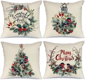 img 4 attached to AENEY Farmhouse Christmas Pillows Decorations