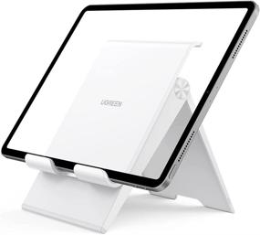 img 4 attached to 📱 Adjustable Foldable Tablet Stand by UGREEN - Compatible with iPad, iPad Pro 11 Inch 2020, iPad Mini 5 4 3 2, iPad Air, Nintendo Switch - White