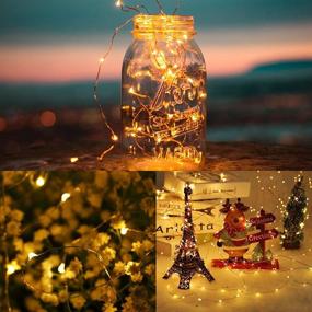 img 3 attached to 🌞 COOLAPA 2-Pack 100LED Solar Fairy Lights - 33FT Outdoor/Indoor, 8 Lighting Modes, USB Charging, Blue, Waterproof Garden Lights for Patio Camp