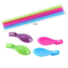 img 2 attached to Set of 40 Hard Plastic Spoon Straws - 9 Inch Detachable Straws, Kitchen Utensil for Stirring, Coffee Spoon - 4 Color Options