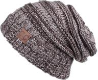 🧢 c.c hatsandscarf exclusives unisex beanie oversized slouchy cable knit beanie (hat-100): stylish and cozy headwear for all! logo