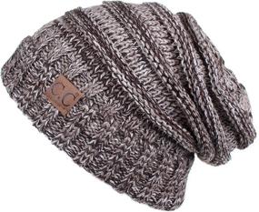 img 2 attached to 🧢 C.C Hatsandscarf Exclusives Unisex Beanie Oversized Slouchy Cable Knit Beanie (HAT-100): Stylish and Cozy Headwear for All!