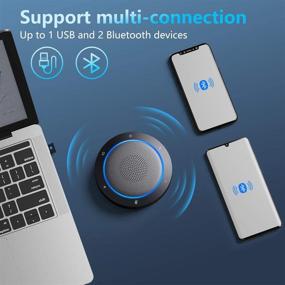 img 1 attached to 🔊 Kaysuda Bluetooth - Конференц-спикерфон - Беспроводной микрофон и динамик для мобильного телефона и компьютера, USB офисный спикерфон - Совместим с Skype и Zoom