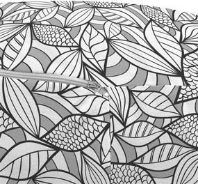img 2 attached to Leaves Ottoman Pouf - Ambesonne Abstract Foliage Pattern with Scales Lines Design Doodle Style Illustration - Decorative Soft Foot Rest with Removable Cover for Living Room and Bedroom - Black and White