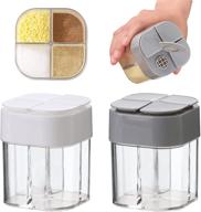 🧂 multipurpose 2 pack plastic salt and pepper shaker: 4 in 1 spice dispenser for convenience in kitchen, travel, and bbq logo