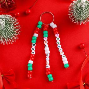 img 2 attached to 🎄 Christmas Pony Beads Kit - 1200 Pieces: White & Black Letter Beads, Colorful Letter Beads, Transparent Bead Twine - DIY Craft, Jewelry Making & Christmas Decorations