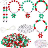 🎄 christmas pony beads kit - 1200 pieces: white & black letter beads, colorful letter beads, transparent bead twine - diy craft, jewelry making & christmas decorations logo