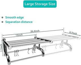 img 3 attached to 🛀 Adjustable Stainless Steel Towel Rack with Double Hanger Bars - Ideal for Bathroom, Hotel Style, Polished Chrome Finish