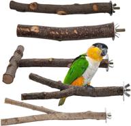 🐦 ebaokuup 5pcs bird parrot perch stand set - natural wood branches fork perch rod stand for small parakeets budgies cockatiels conure lovebirds logo