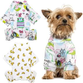 img 4 attached to 🐶 Cozy Puppy Pajamas: Soft Dog Clothes for Small Dogs - 2 Pack Set