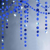 bling royal blue circle dots garland paper hanging polk dot streamer party decoration bunting banner backdrop - perfect for birthday, wedding, baby shower, graduation, bridal shower party supplies by decor365 logo