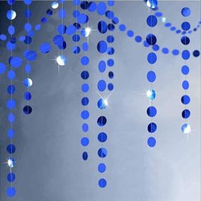 img 4 attached to Bling Royal Blue Circle Dots Garland Paper Hanging Polk Dot Streamer Party Decoration Bunting Banner Backdrop - Perfect for Birthday, Wedding, Baby Shower, Graduation, Bridal Shower Party Supplies by Decor365