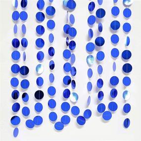 img 1 attached to Bling Royal Blue Circle Dots Garland Paper Hanging Polk Dot Streamer Party Decoration Bunting Banner Backdrop - Perfect for Birthday, Wedding, Baby Shower, Graduation, Bridal Shower Party Supplies by Decor365