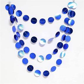 img 2 attached to Bling Royal Blue Circle Dots Garland Paper Hanging Polk Dot Streamer Party Decoration Bunting Banner Backdrop - Perfect for Birthday, Wedding, Baby Shower, Graduation, Bridal Shower Party Supplies by Decor365