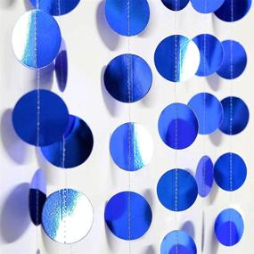 img 3 attached to Bling Royal Blue Circle Dots Garland Paper Hanging Polk Dot Streamer Party Decoration Bunting Banner Backdrop - Perfect for Birthday, Wedding, Baby Shower, Graduation, Bridal Shower Party Supplies by Decor365