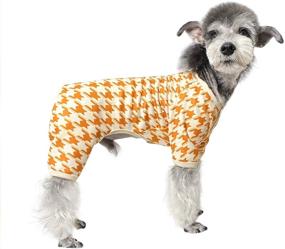 img 4 attached to Soft Stretchable Thermal Fleece Dog Pajamas - Button Up Puppy 🐶 Onesie for Small Medium Dogs - Pet Clothes Ideal for Holiday Season