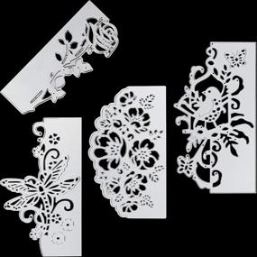 img 4 attached to 🌸 Metal Flower Cutting Dies Stencil Template for DIY Crafts & Scrapbooking- 4 Pieces Set