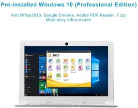 img 2 attached to 👌 High-Performance 11.6-inch Ultra-Thin Portable Smartbook A116 for Office and Entertainment (Only 0.8KG) - Quad-Core Processor, Pre-Installed Windows 10 Professional, Office 2010 (2G+32GB, White)