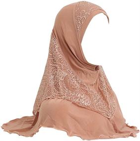 img 1 attached to Мгновенные хиджаб шарф: мусульманская хиджаб шапка, длинная обертка для полного покрытия головного убора - тюрбан хедврап с исламским подбородком.