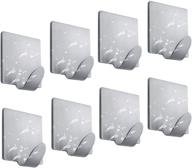 🧲 fotosnow stainless steel adhesive hooks - heavy duty, waterproof wall hooks for hanging coats, hats, towels, robes - ideal for bathroom and bedroom - pack of 8 logo