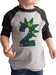 img 4 attached to Ate Apparel Dinosaur Birthday Raglan Boys' Clothing ~ Tops, Tees & Shirts