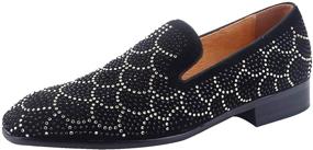 img 3 attached to ELANROMAN Loafers Fashion Rhinestones Moccasins Men's Shoes in Loafers & Slip-Ons