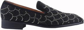 img 2 attached to ELANROMAN Loafers Fashion Rhinestones Moccasins Men's Shoes in Loafers & Slip-Ons