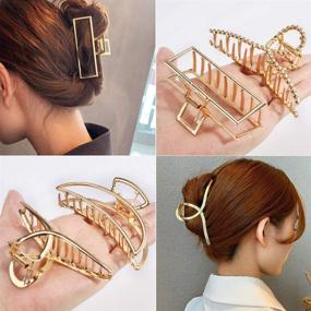 img 2 attached to 💇 Gold Hair Claw Clips: Stylish, Strong & Versatile Hair Accessories for Thick and Long Hair