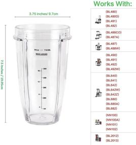 img 3 attached to 🍹 Blendin Replacement Jar with Sip N Seal Lid for Nutri Ninja Auto IQ and Duo Blenders (2-Pack, 24 oz) – Perfect Fit and Versatility!