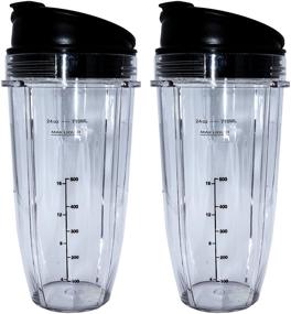 img 4 attached to 🍹 Blendin Replacement Jar with Sip N Seal Lid for Nutri Ninja Auto IQ and Duo Blenders (2-Pack, 24 oz) – Perfect Fit and Versatility!