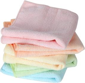 img 2 attached to Set of 5 Home-X Microfiber Washcloths - Pastel Colored Soft Wash Cloths