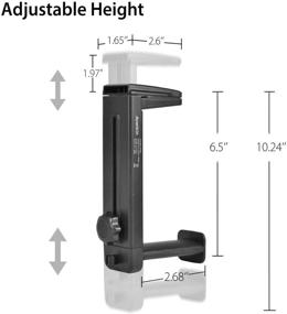 img 1 attached to 🎧 Нитто HS906 Подставка и вешалка для наушников 2 в 1: идеальный держатель геймерских наушников для столов, включает регулируемый зажим и управление кабелями.