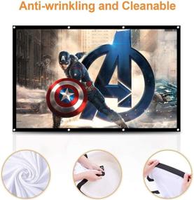 img 1 attached to 🎥 Wsky 120 inch HD Projector Screen - Foldable Outdoor Movie Screen, Anti-Crease 16:9 Video Display for Best Home Theater Movie Party Class (Black)