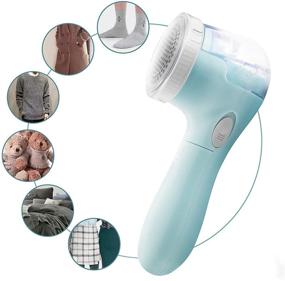 img 3 attached to 🧥 Sweater Shaver Fabric Fuzz Remover - Battery Operated Lint Remover for Clothes, Sky Blue