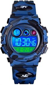 img 4 attached to ⌚ Multi-Functional Sport LED Stopwatch Digital Child Wristwatch | Kid's Waterproof Watch for Boys and Girls - 50M Water Resistance