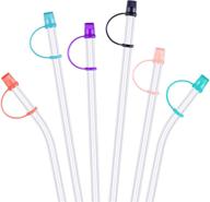 🌈 pack of 60 colorful reusable straw caps for 6-7.3 mm diameter straws - straw plugs, covers, and tips with lids in 6 vibrant colors logo