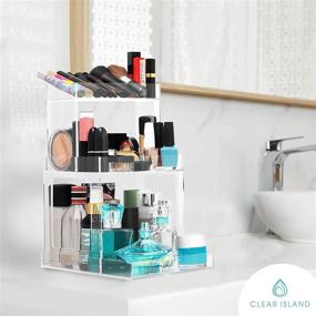 img 2 attached to 🏝️ Clear Island Beauty Terrace Cosmetic Organizer: Ultimate Storage Solution for Easy Access and Large Capacity Makeup Storage