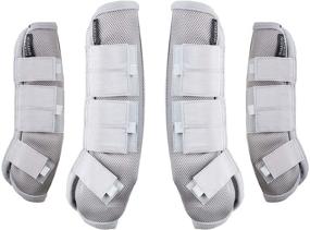 img 4 attached to 🐴 Harrison Howard Horse Fly Boots Protection: Complete Set of 4 Leg Guards