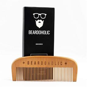 img 1 attached to 🧔 Beardoholic Beard Comb - Wide Teeth, Anti-Static, Eliminates Tangles - Handmade 100% Pearwood Design - Gift Box Included