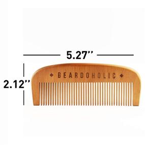 img 2 attached to 🧔 Beardoholic Beard Comb - Wide Teeth, Anti-Static, Eliminates Tangles - Handmade 100% Pearwood Design - Gift Box Included